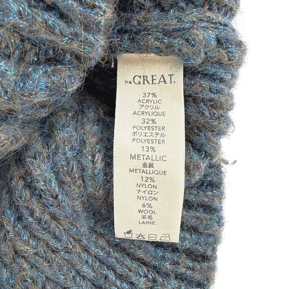 The GREAT. The Frond Montana Cardigan in Pine Needle Shimmer 1 | S - Picture 7 of 11